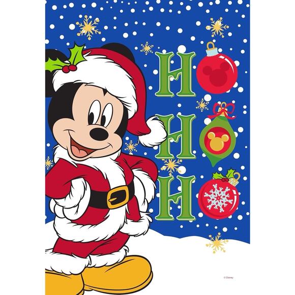 Disney Christmas Garden Flags Lot of 2 Mickey Mouse & Winnie the Pooh New w/Tags - Picture 8 of 8